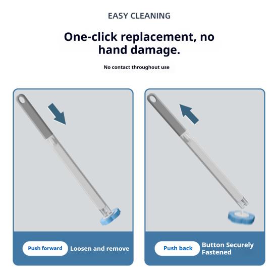 Одноразовая туалетная щетка со сменными насадками Настенный держатель Щетка для чистки с глубокими канавками Очиститель для ванной комнаты