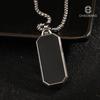 Men's Black Titanium Steel Long Bar Pendant Necklace - Hip Hop Fashion Statement Accessories