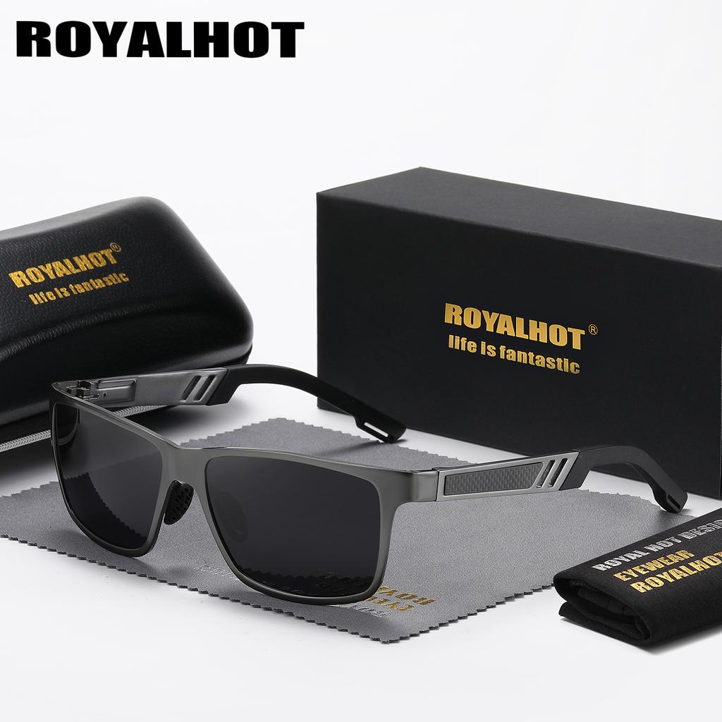 Royalhot Мужские и женские поляризационные солнцезащитные очки в алюминиевой магниевой оправе, солнцезащитные очки для вождения, очки Óculos Masculino Male