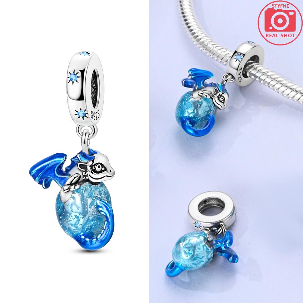 Broken Bird Egg Dragon Eggs In Blue Ice Beads Charms Fit Bracelet Diy Friend Gift Children'S Day Diy Necklace Women