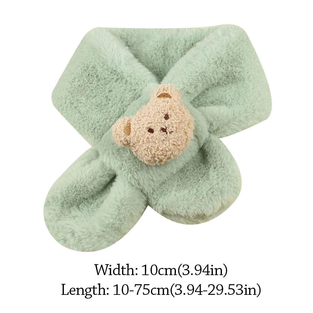 Plush Neck Warmer Warm Plush Scarf Fashion Children Cross Neckerchief  Outdoor