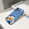 Adorable Fluffy Furry Beret Duck Blueberry Thumb Graphic Art Film Aesthetic Protective Shockproof Bumper Case For iPhone 14 15 16 Pro Max Plus
