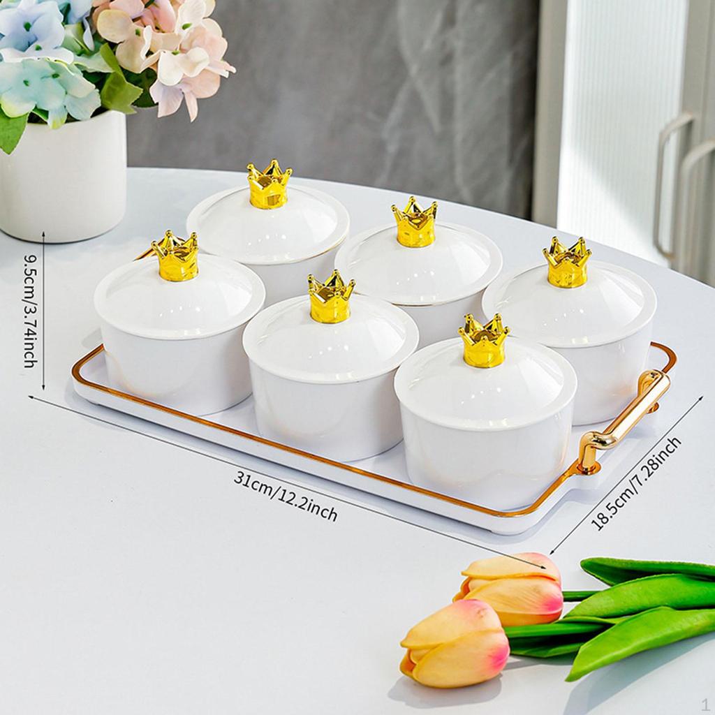 Dried Fruit Plate Appetizer Serving Tray Luxury Divided Platter Condiment for Living