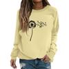 Женская модная повседневная толстовка с длинным рукавом и круглым вырезом с принтом