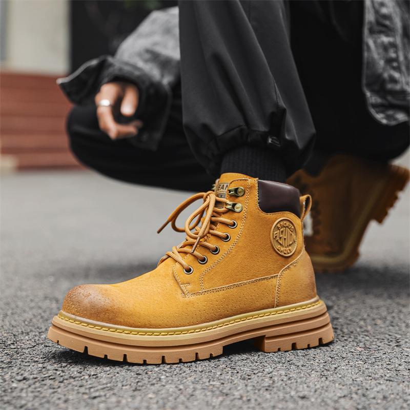 Мужские ботинки Мартин 2024 новые ботинки цвета ревеня британский стиль высокие берцы крутые не плохие рабочие ботинки челси короткие ботинки 26334-J