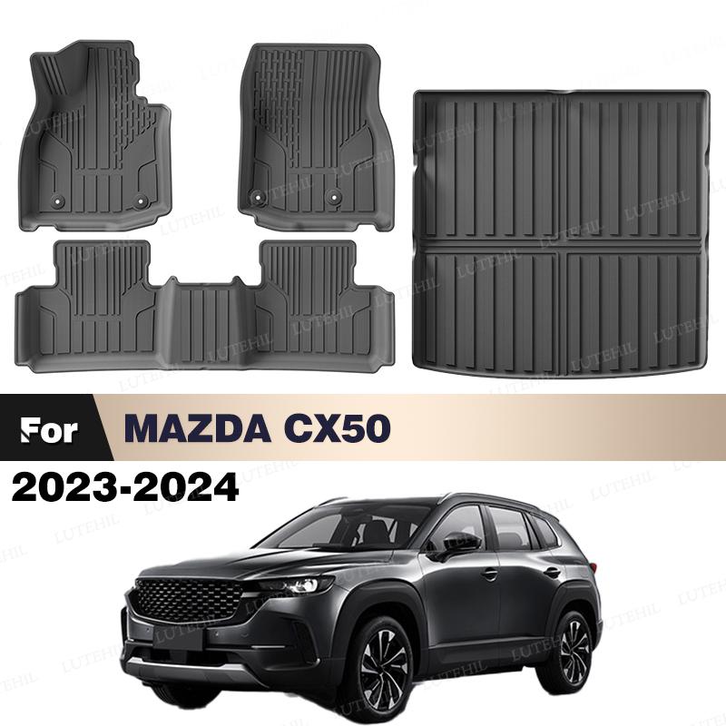 LUTEHIL Для MAZDA CX50 2023-2024 Всепогодные ТПЭ Коврики в салон Коврик в багажник Покрытие-Ковер Автомобильные Аксессуары для интерьера