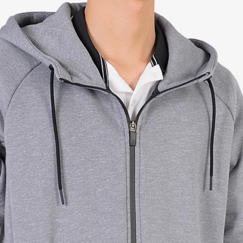 Nike Men's Jordan Solid Color Printing Logo Zipper Drawstring Hooded Jacket Gray 'Cool Grey Balck' 809473-065