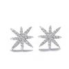925 Sterling Silver Jewelry Temperament Fashion Micro-inlaid Zircon Crystal Accessories Female Personality Stud Earrings E105