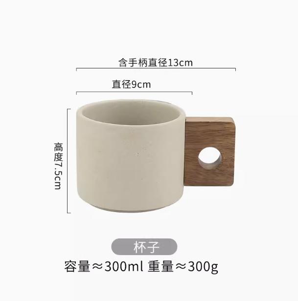 Керамическая кружка для кофе Керамическая чашка для воды Чашки для послеобеденного чая Офисная кофейная кружка с деревянным блюдцем Чашки для чая с молоком Чайная кружка Посуда для напитков