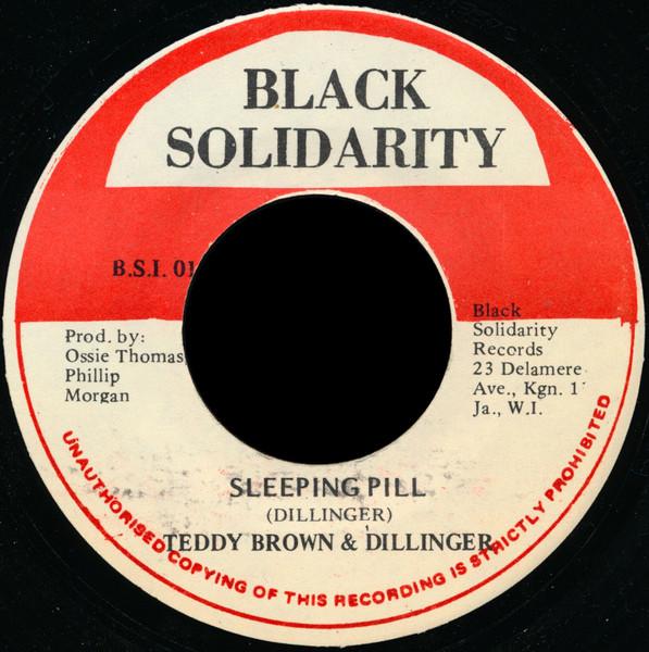 7inch Record TEDDY BROWN & DILLINGER - Sleeping Pill BSI01 Black Solidarit Jamaica Reggae, Ska & Dub Used