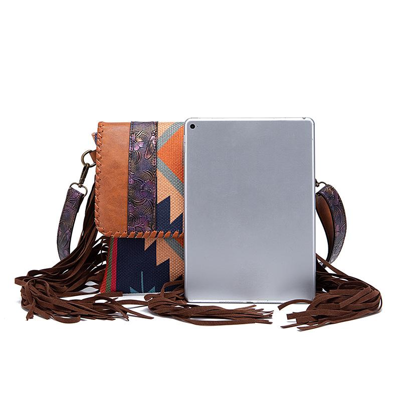 Винтажная богемная женская сумка через плечо ручной работы на одно плечо