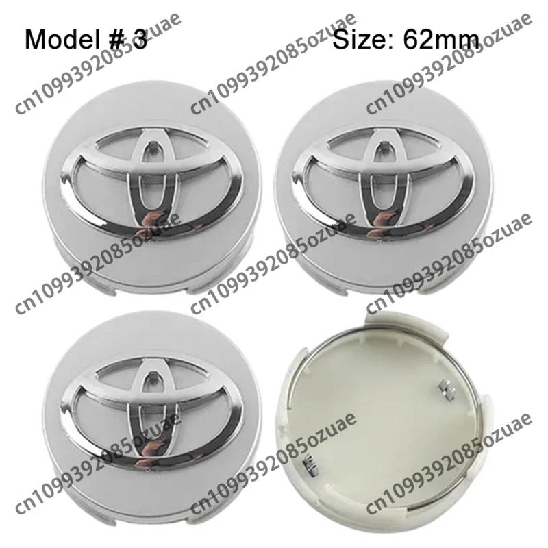 4Pcs 56mm 60mm 62mm 57mm Car Wheel Center Hub Cap Stickers Accessory For Toyota Rav4 Yaris Avensis Corolla Camry crown Rim Cover