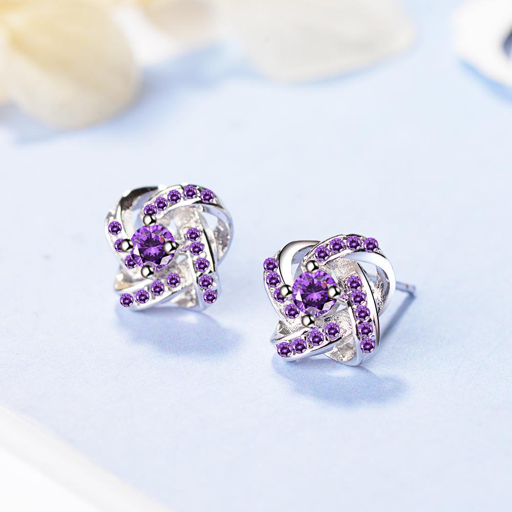 Серьги из стерлингового серебра 925 пробы для женщин Ювелирные изделия Серьги-кольца Вечное Сердце с цирконием