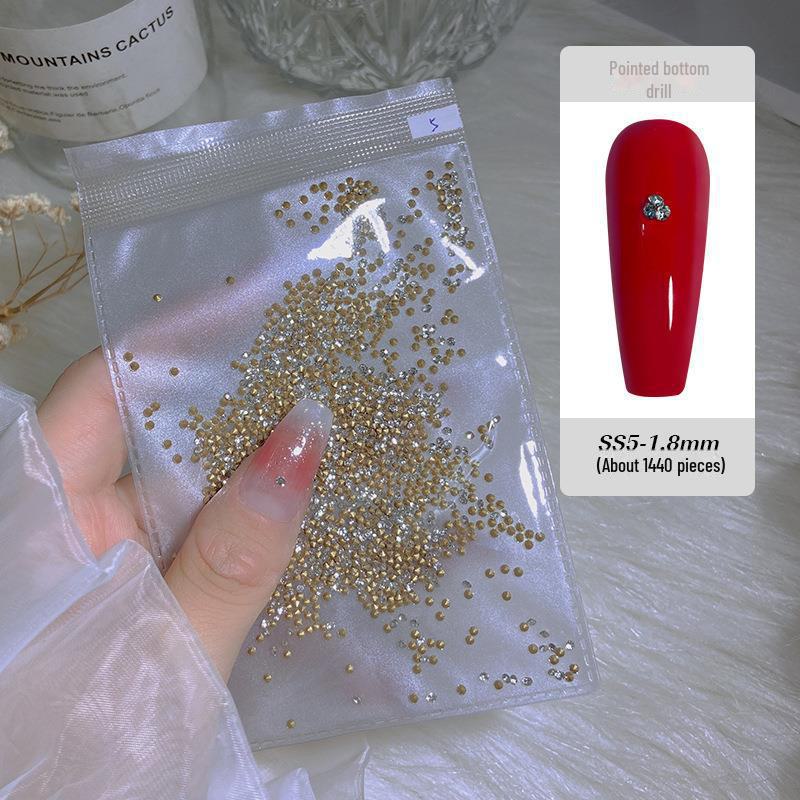 Смешанные чешские мини-стразы для ногтей - 1440 шт. маленьких круглых бриллиантов с заостренным основанием