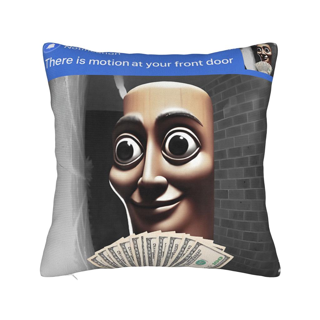 There Is Motion At Your Front Door Tung Sahur Tuff Meme Pillow Cover Kawaii Pillow Case For Room Bed Chair Print Pillowcases