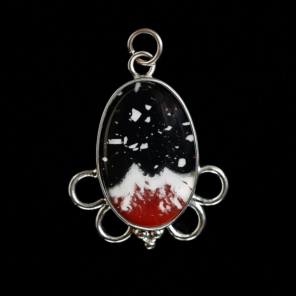 Natural Opal Pendant Multicolor Oval 32.15 ct 925 Sterling Silver October Birthday Birthstone