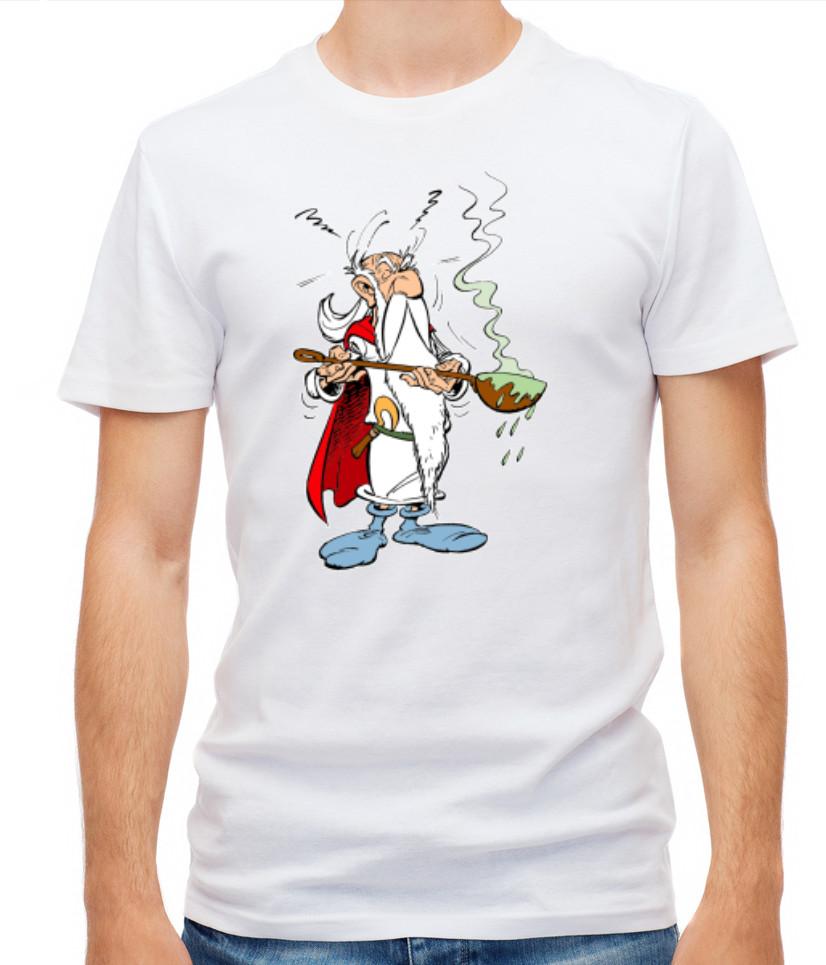 Getafix Кулинария Белый/Черный Мужская Футболка с Коротким Рукавом H519