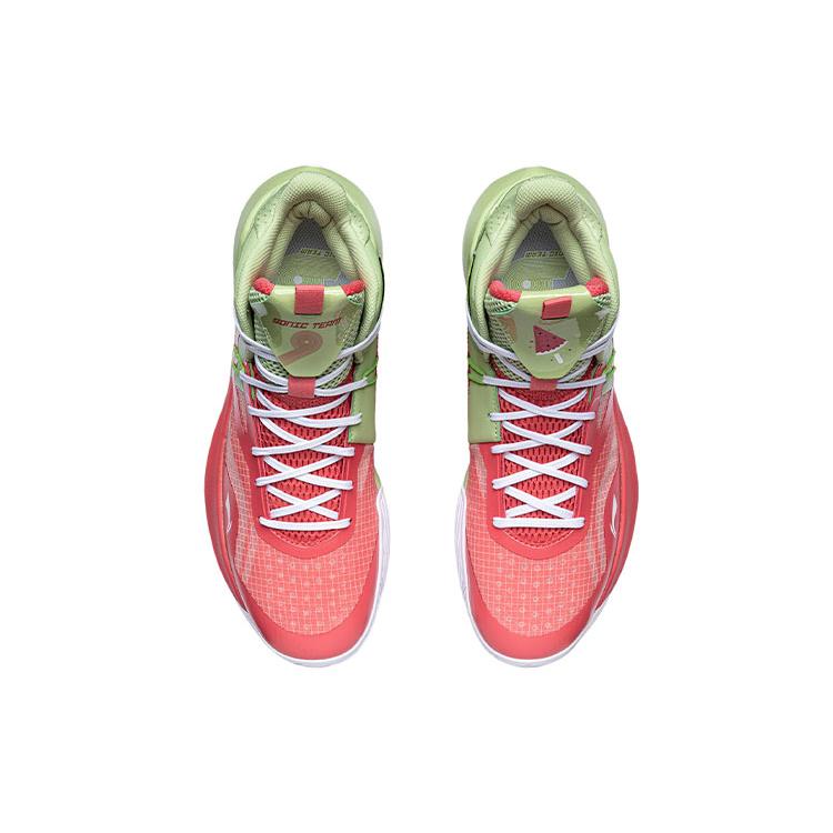 Баскетбольные кроссовки Li Ning Sonic 9 Team Мужские Средняя высота Нежный фруктовый зеленый/Ярко-оранжево-красный ABPR017-4