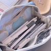 Прочный Однотонный Пенал Портативный Мягкий на Ощупь Пенал Большой Вместимости Органайзер для Канцелярских Принадлежностей В Школу