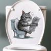 Смешная Кошка Собака Лиса Тигр Животное на Туалете Наклейка Накладка на Крышку Унитаза Ванной Комнаты Настенная Наклейка WC Дом Ванная Водонепроницаемая Декор S353