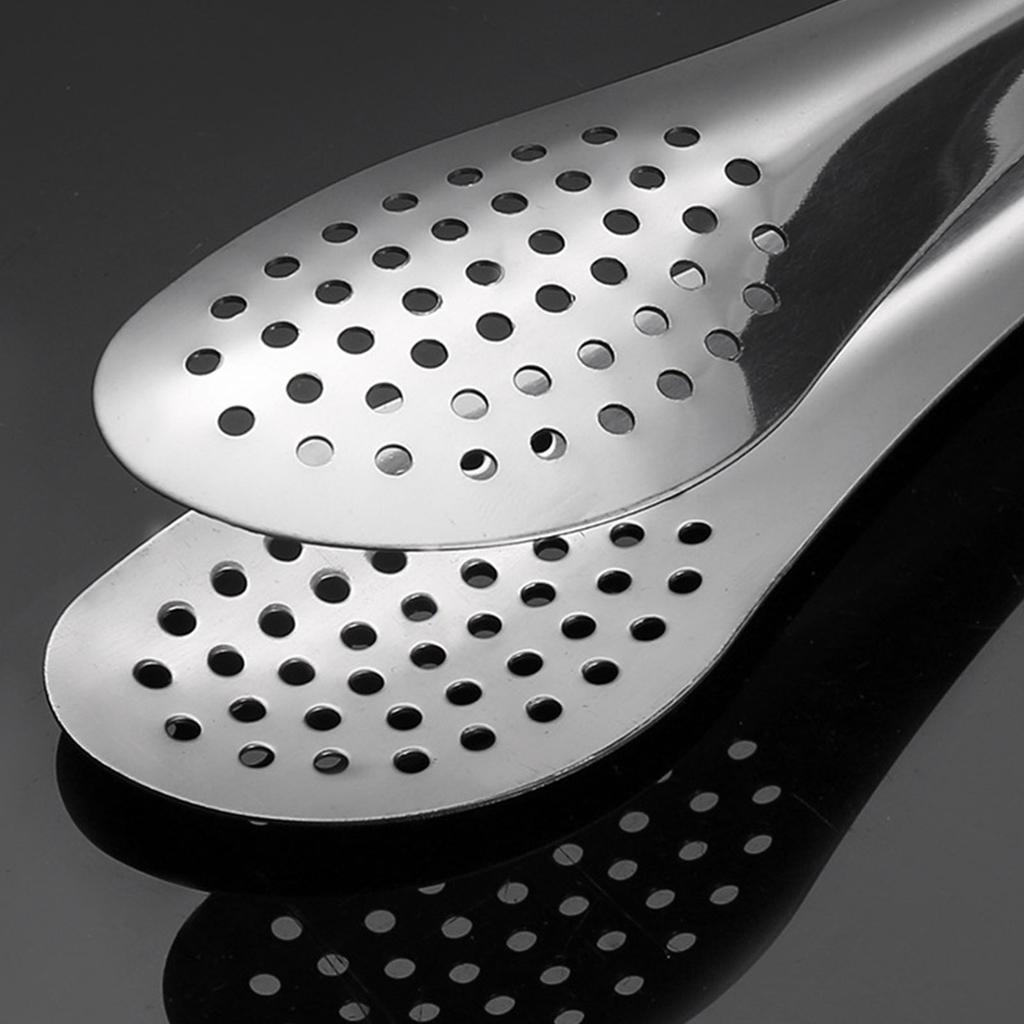 Kitchen Food Tong 9 Inch Stainless Steel Multifunctional Serving Tong with Filter Hole for Home
