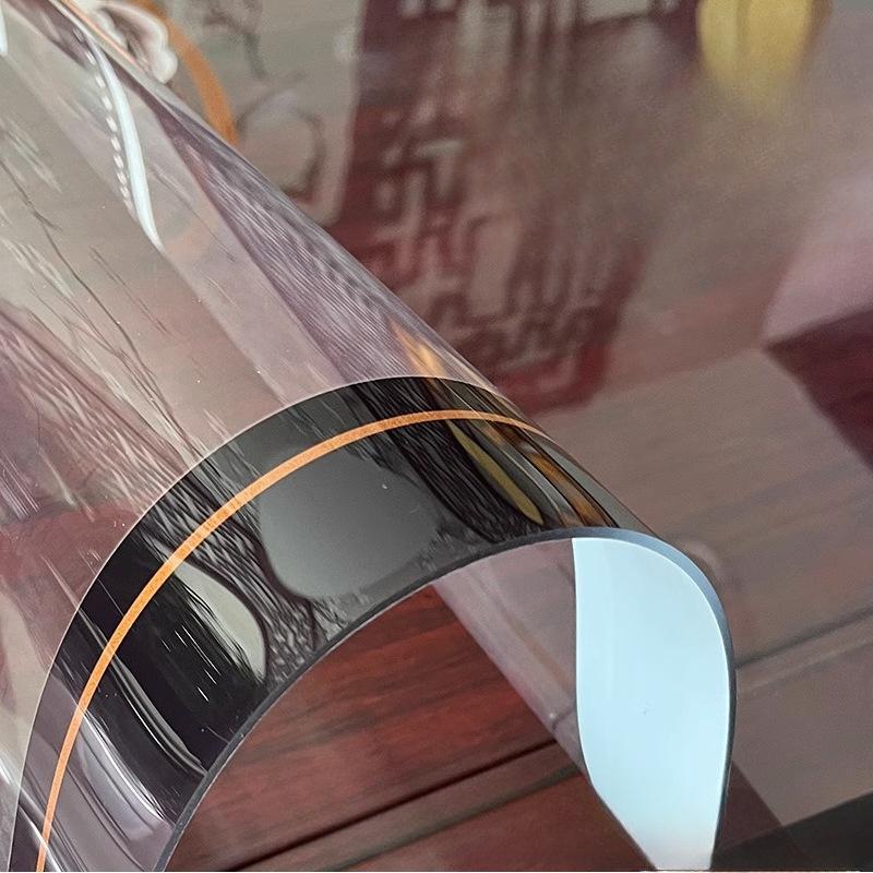 Прозрачный веерообразный коврик для столовых приборов в стиле ретро, ​​коврик для посуды в ресторане, круглая скатерть, настольный коврик, водонепроницаемый маслостойкий термоэкранированный коврик, мягкое стекло