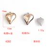 Crystal Peach Heart Pendant Diy Alloy Accessories Heart Pendant Earrings Necklace Bracelet Diy Matching