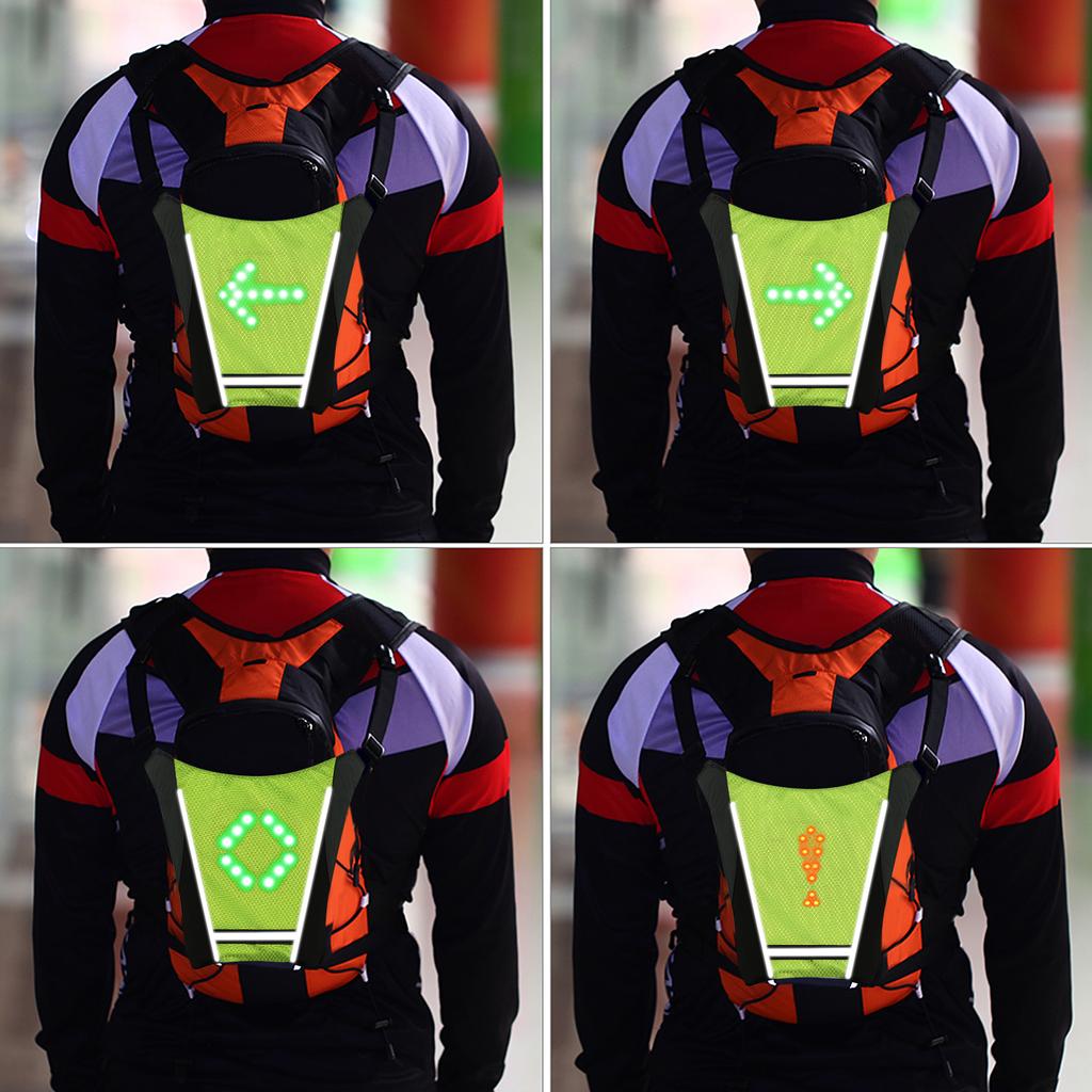 Велосипедный комплект со светодиодным указателем поворота, перезаряжаемый через USB светоотражающий зажим для рюкзака с дистанционным управлением