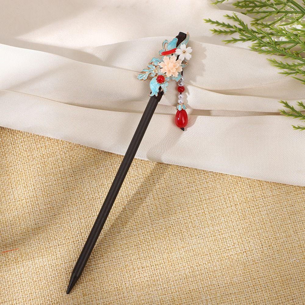 Ancient Style Flower Hair Forks Wooden Hairpin Chopstick Hair Ornament Chinese Hair Stick Wedding