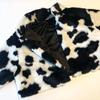Womens Faux Fur Cardigan With Polka Dot Loose Fit High Neck Long Sleeve Coat Winter