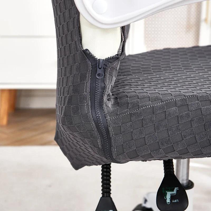 Solid Color Gaming Chair Cover Stretch Jacquard Office Seat Slipcover Anti-dust Four Season Universal Chair Case for Study Home