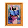 Photo Frame Refrigerator Magnets Oil Painting Cat Magnet, Wooden Black Magnetic Magnet Theme Retro Rectangle Decoration Decorative Fridge