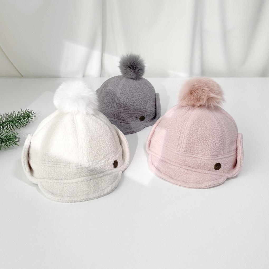 Унисекс Повседневная Флисовая Шапка-Ушанка с Помпоном