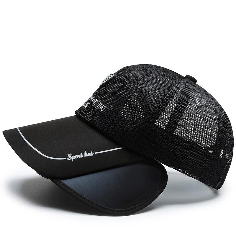 Mesh Baseball Cap with Adjustable Brim - UV Protection Breathable Unisex Outdoor Sport Hat, Classic Embroidery & Multiple Colors