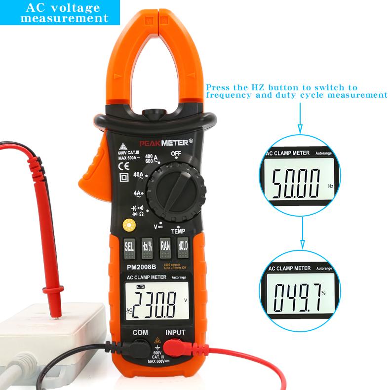 PEAKMETER PM2008A/B Цифровой мультиметр с клещами, высокоточный измеритель переменного тока, способный измерять емкость и диоды