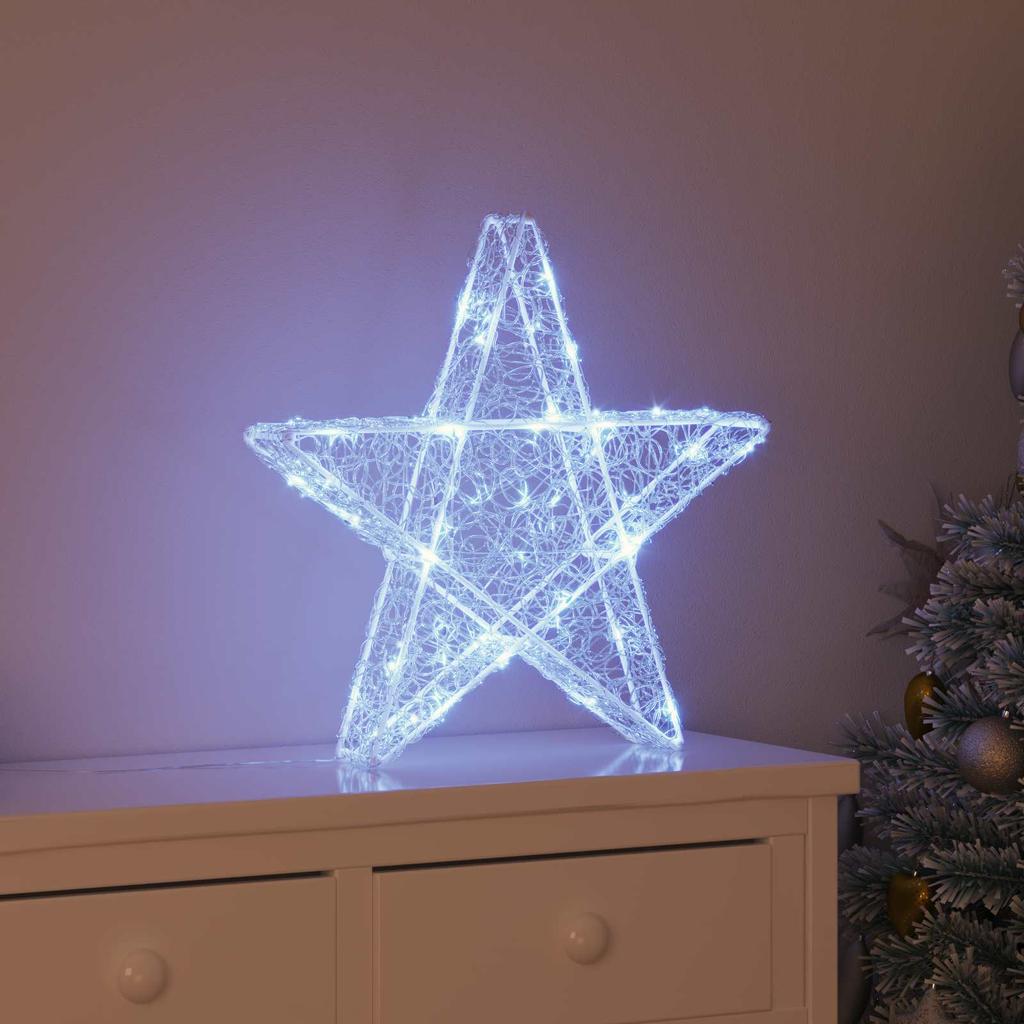 3D Star with 50 LEDs Cool White 55 x 53.5 x 10 cm Acrylic
