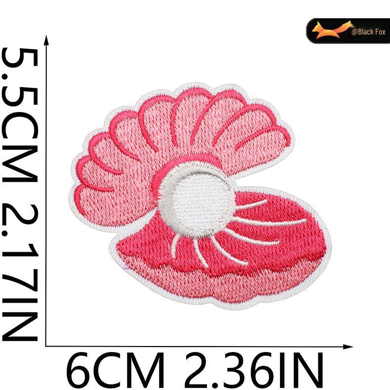 Black Fox Marine Life Cartoon Embroidered Patches for Children's Bags