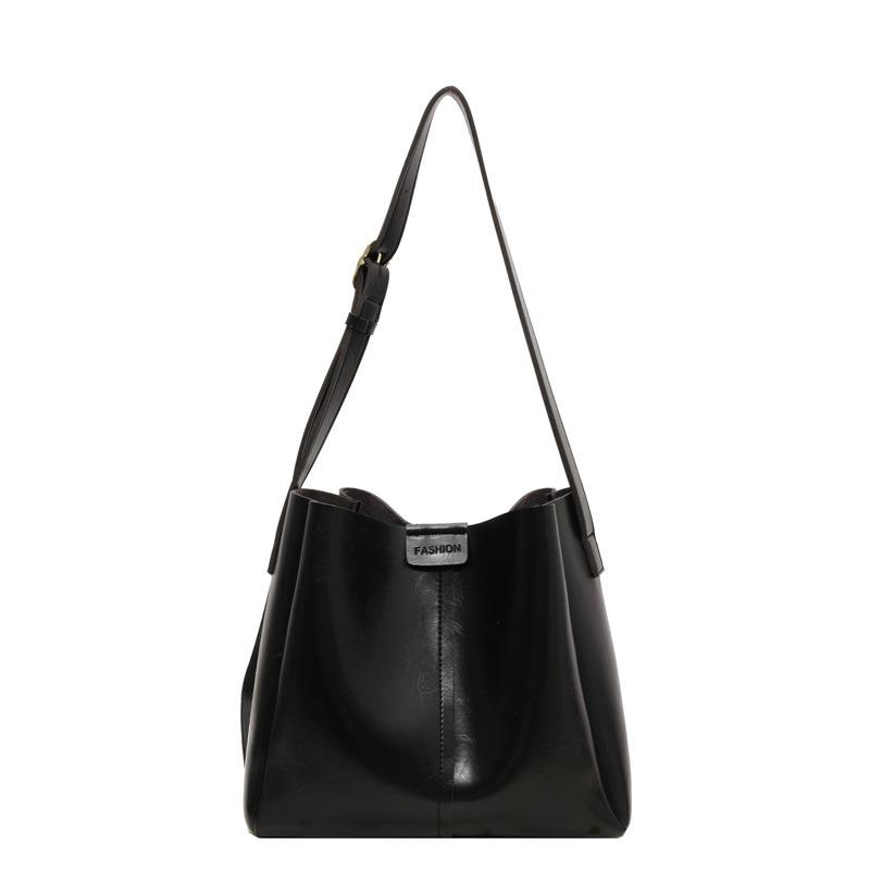 Универсальная женская кожаная сумка из искусственной кожи большой емкости для поездок на работу, новая корейская модная сумка в стиле ретро, ​​однотонная сумка на плечо