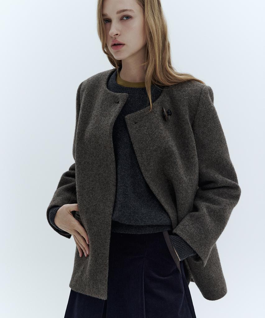 CITYBREEZE Wool Mute Half Coat_Brown