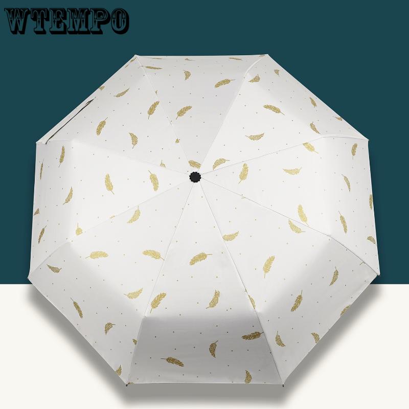 Adult Umbrellas Manual Folding Sun and Rain Umbrellas for Men and Women with Black Rubber Sunscreen and UV Protection