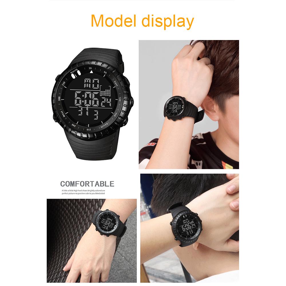 Мужские цифровые часы SENORS Спортивные часы На открытом воздухе Водонепроницаемые цифровые часы Светодиодные электронные светящиеся