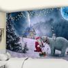 Снежная рождественская елка, гобелен, настенный домашний пейзаж, подарки Санта-Клауса, спальня, гостиная, домашний декор