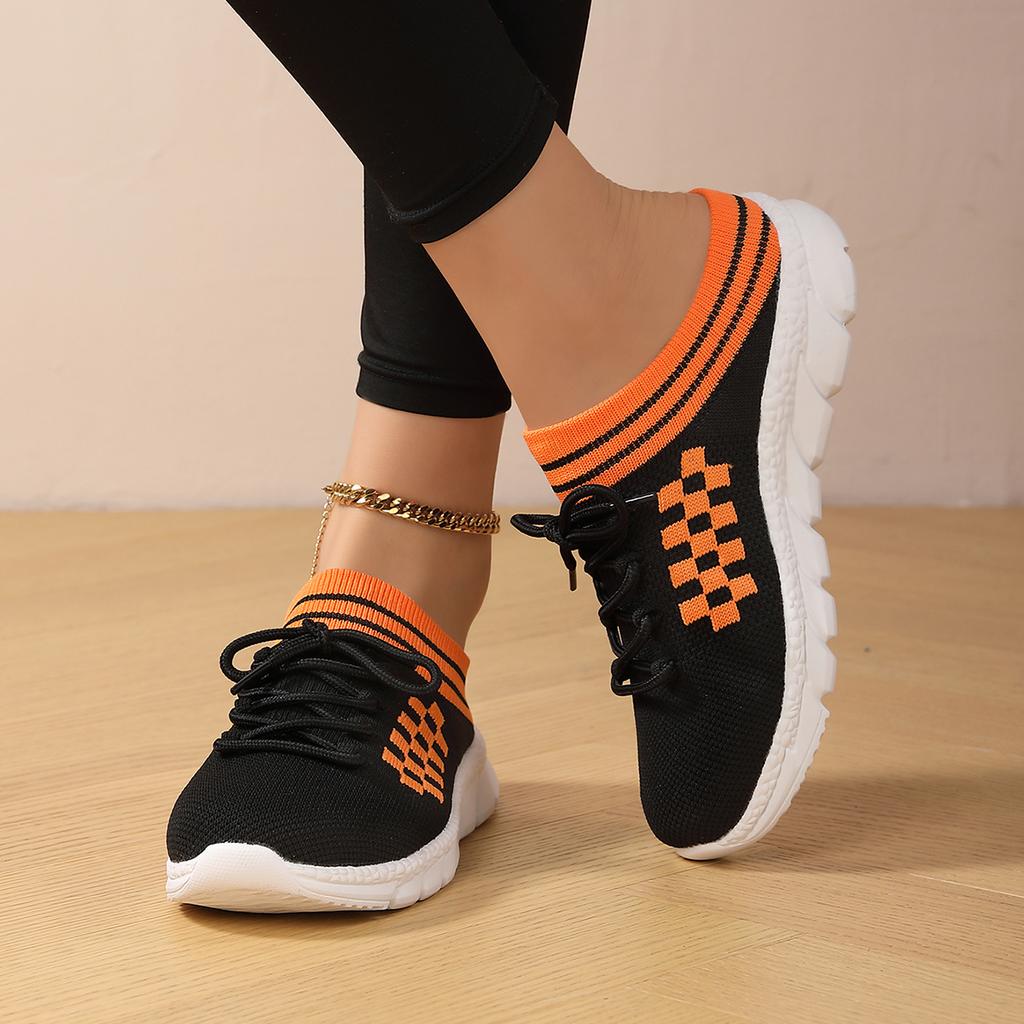 TUINANLE Women's Shoes Geometric Patterns Mesh Platform Sandals Couples Half Slippers Casual Non-Slip Platform Shoes