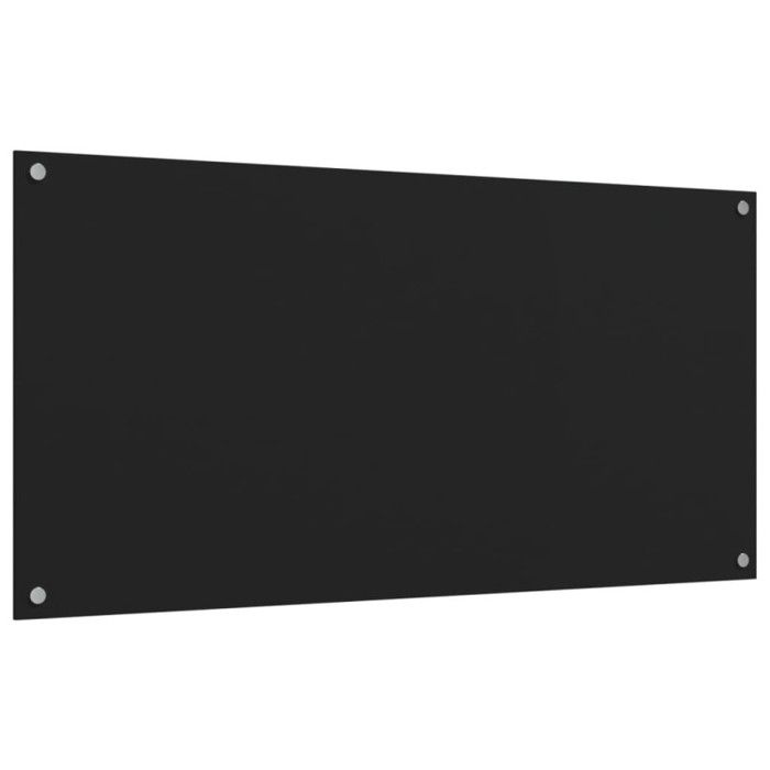 Kitchen Backsplashes 2 Pcs Black 80x60 Cm Tempered Glass