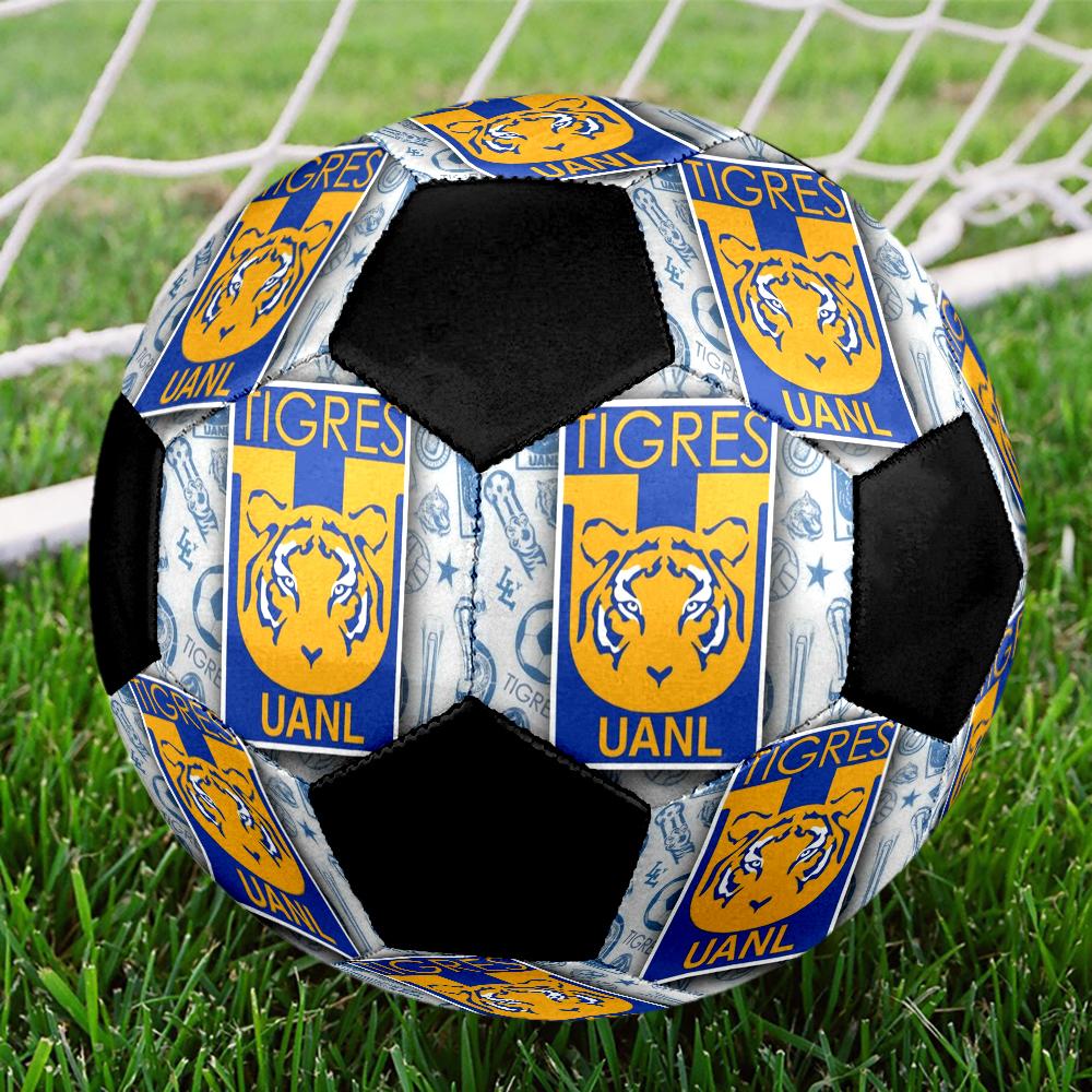Tigres UANL Indoor Soccer Ball Colorful Machine Stitched PVC Size 5 Team Training Competition Ready Durable High-Bounce Cool Sports Gift