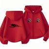 Children's Hoodie 3-12 Years Girl Boy Zip Up Cardigan Tops Cougar Print Pattern Pink Black Autumn Long Sleeve Clothing New
