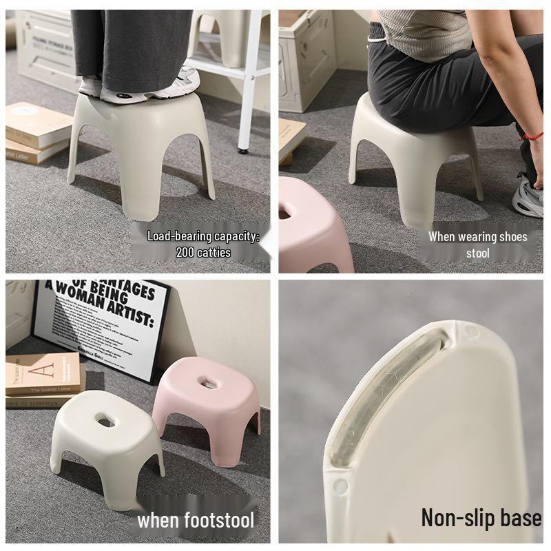 Durable Plastic Low Stool for Living Room, Children's Bathroom, and Shower