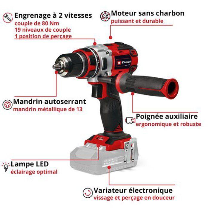 Einhell Professional Perceuse visseuse sans fil TP-CD 18/80 Li BL-Solo PXC (18V) Livré sans Batterie ni Chargeur