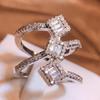 Классическое кольцо с геометрическим цирконием для женщин, модные вечерние украшения, ювелирные изделия для помолвки, 925 посеребренное кольцо, подарок на годовщину