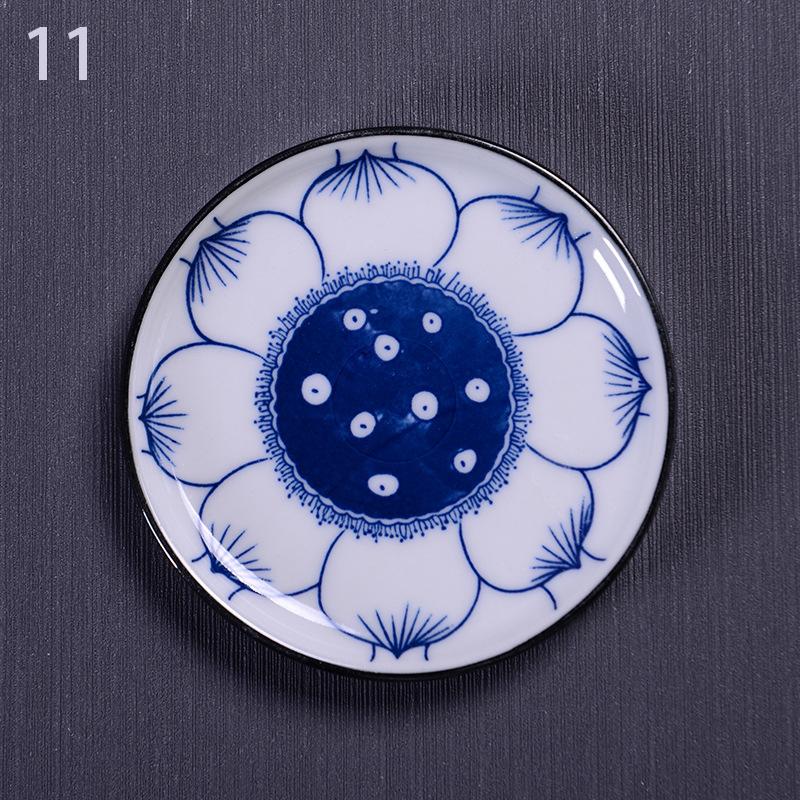 1 шт. Сине-белая керамическая подставка для чайной чашки, фарфоровая подкладка для чайной чашки, подставка в китайском стиле, изоляционная подставка, поднос